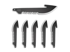 2.5" Serrated Drop Point Replacement Blades 6-Pack Black Oxide