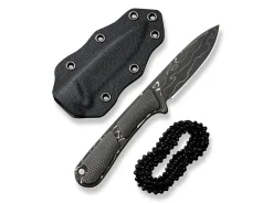 Mini Elementum Fixed Micarta Dark Green Damascus