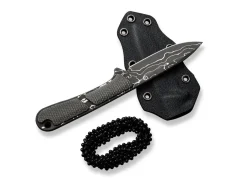 Mini Elementum Fixed Micarta Dark Green Damascus