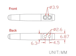 Two Flamed Titanium Clips T002A